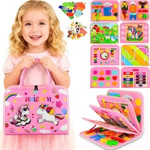 Unicorn Pink Educational Activity Book for Kids